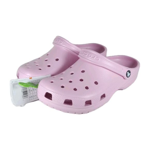 CROCS Shoes - Crocs Classic Women's US 9 Pink Milk Comfort Slip-On Clogs Shoes/ W Charms NWT
